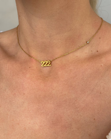 ANGEL NUMBER 222 CHOKER NECKLACE - ALIGNMENT & HARMONY - 18K GOLD - STUDIO JO STORE